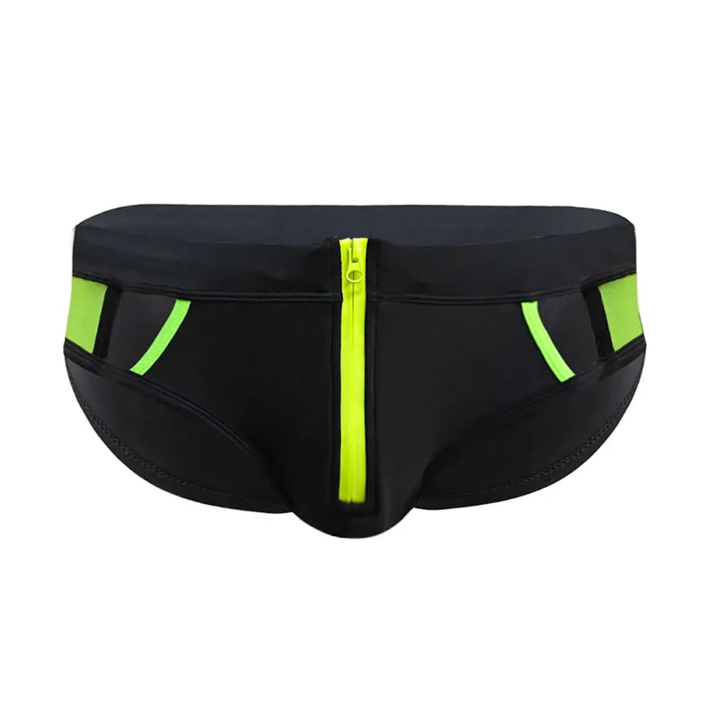UXH Men's Zipper Swim Briefs - ShopHub