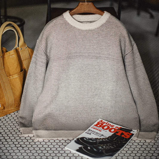 MADEN Vintage Grey Crew-Neck Sweater