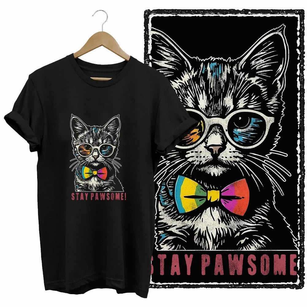 COOLMIND Cat Lover Graphic Cotton T-Shirt | Women's Relaxed Fit