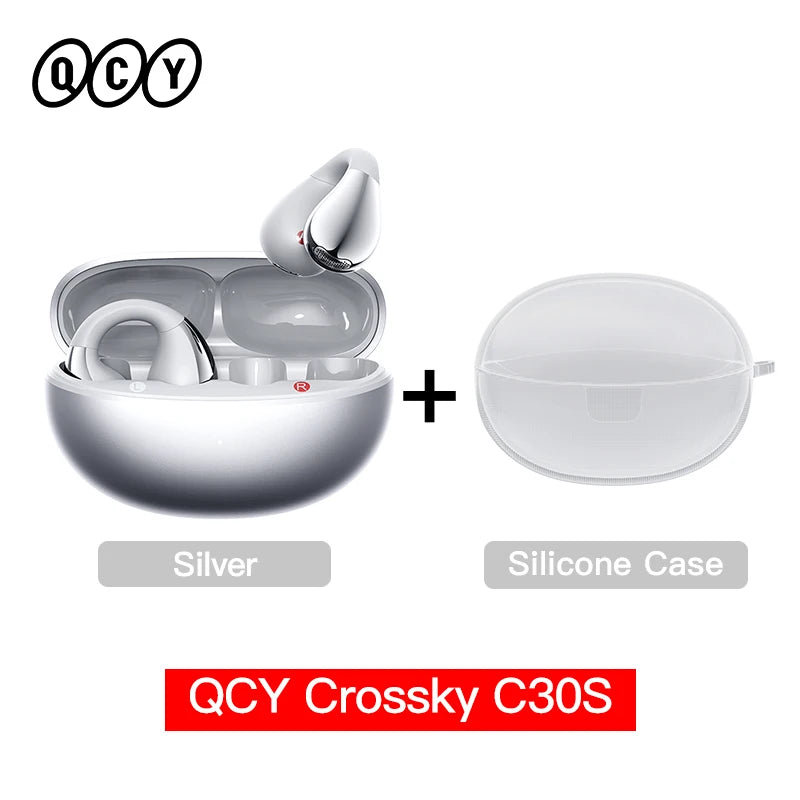 QCY Crossky C30S Wireless Earphones - Hi-Res LDAC Open Ear Clip-On Bluetooth 6.0 Sports Headphones with 40H Battery Life