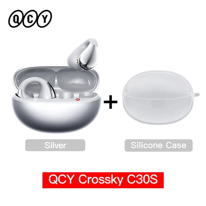 QCY Crossky C30S Wireless Earphones - Hi-Res LDAC Open Ear Clip-On Bluetooth 6.0 Sports Headphones with 40H Battery Life