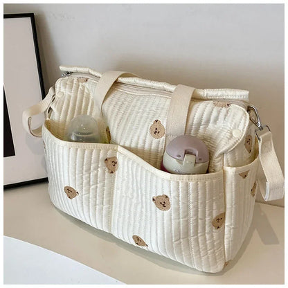 Embroidered Multi-Functional Diaper Bag