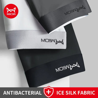 MiiOW Ice Silk Men Underwear - 3Pcs Breathable Boxer Shorts