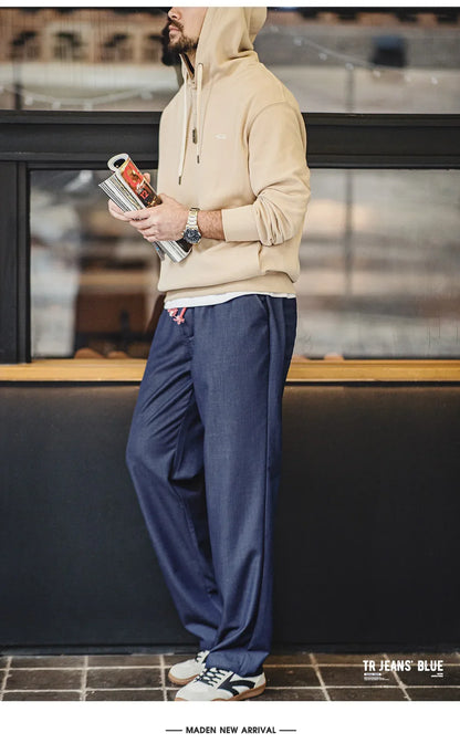 Maden Vintage Men's Loose Casual Straight Denim Pants