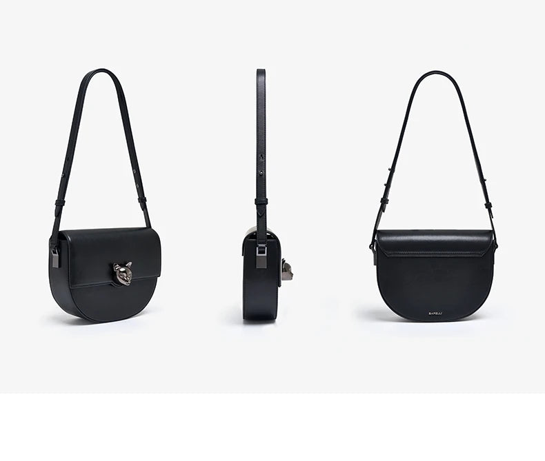 BAFELLI Genuine Leather Saddle Crossbody Bag