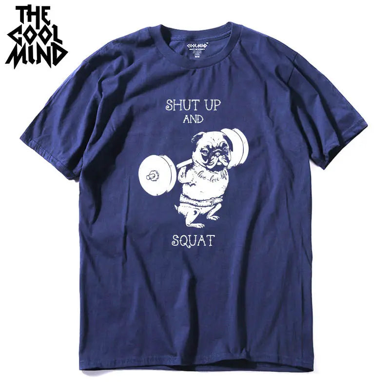 COOLMIND PU0117A Go Home or Go Hard Pug Cotton Tee