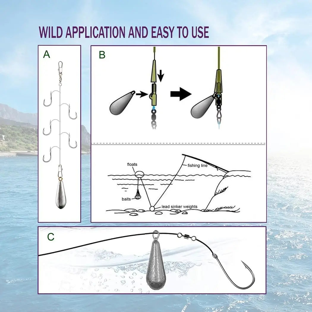 Teardrop Fishing Sinkers – Lead Weights for Bass (10 Sizes) Habicare