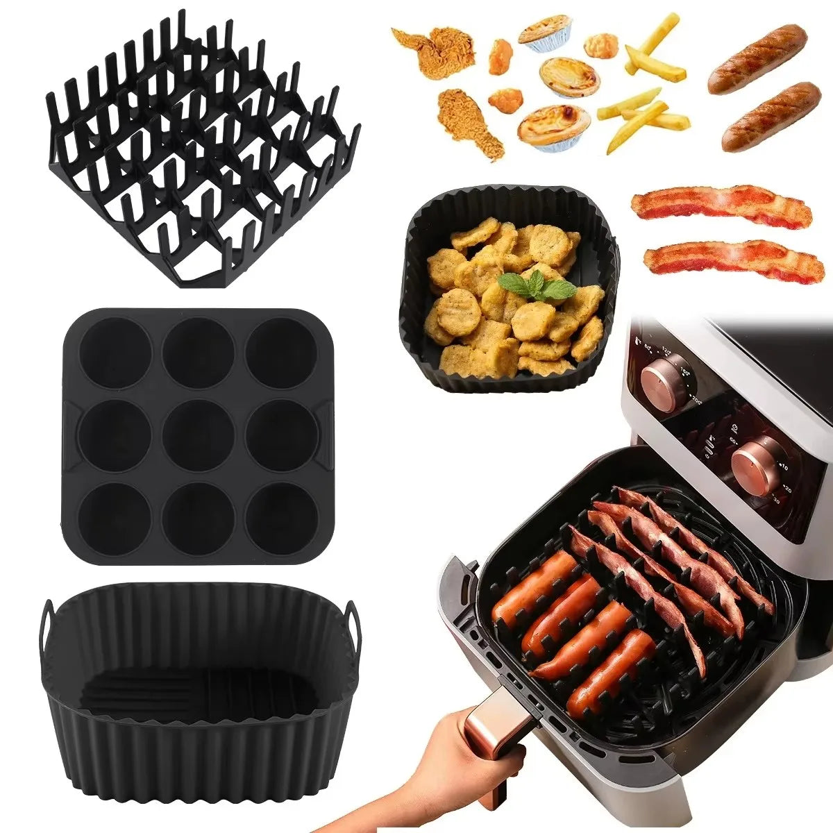 Silicone Air Fryer Square Molds
