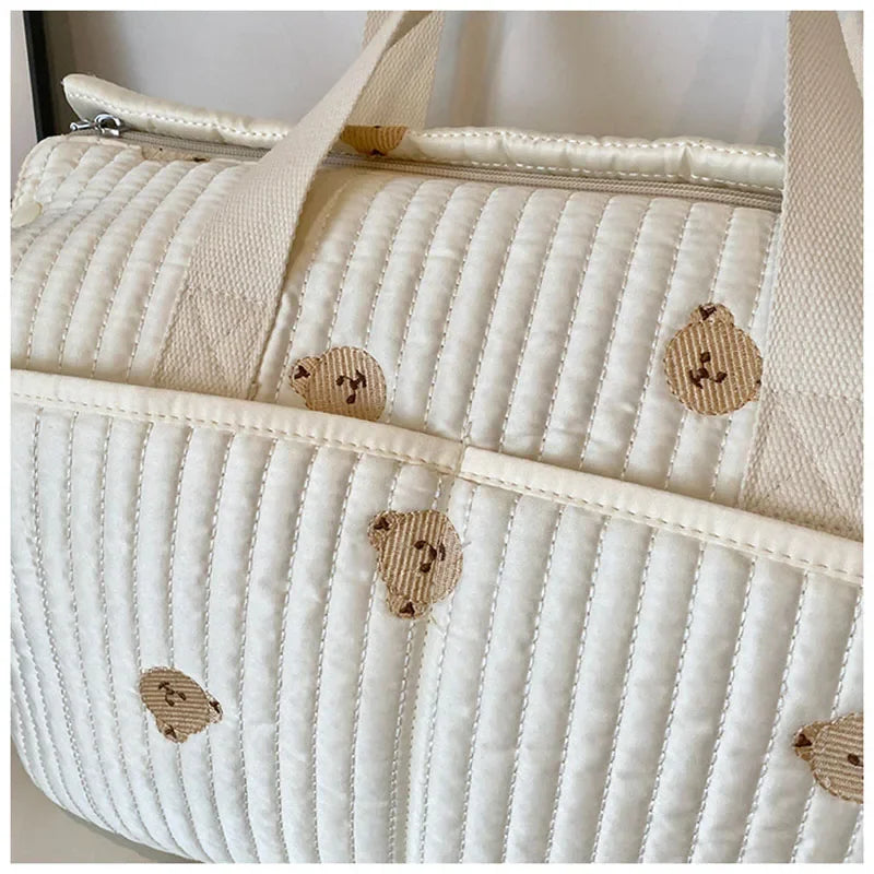 Embroidered Multi-Functional Diaper Bag