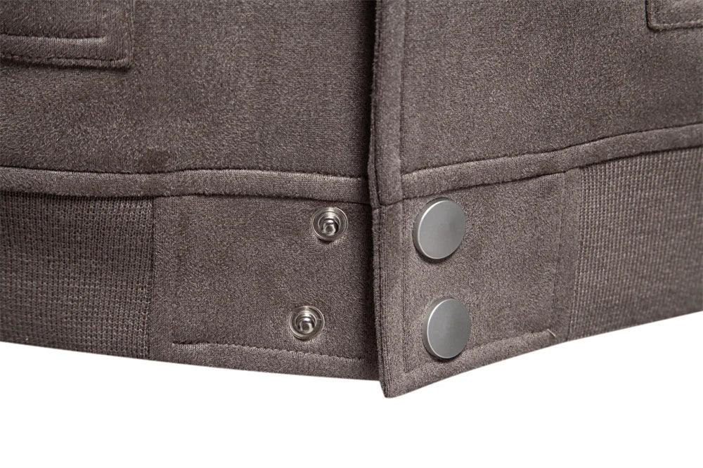 AIOPESON Suede Button-Up Bomber Jackets - ShopHub