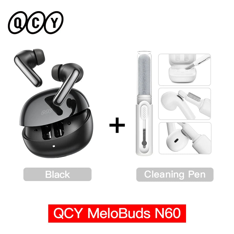 QCY MeloBuds N60 Wireless Earphone - Bluetooth 6.0, Bass Boost, Hi-Res Audio, Hybrid ANC, 45Hrs Playback - ShopHub