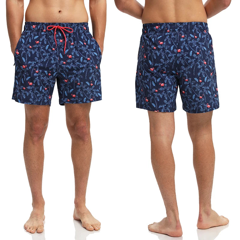 Men's summer boardshorts by ShopHub NZ, polyester 2-in-1 gym and swim shorts with side zipper pockets and long lining.
