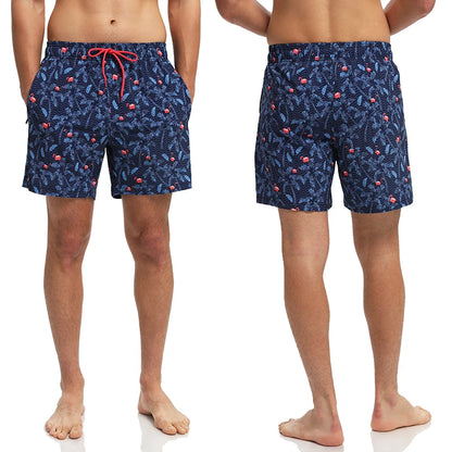 Men's summer boardshorts by ShopHub NZ, polyester 2-in-1 gym and swim shorts with side zipper pockets and long lining.