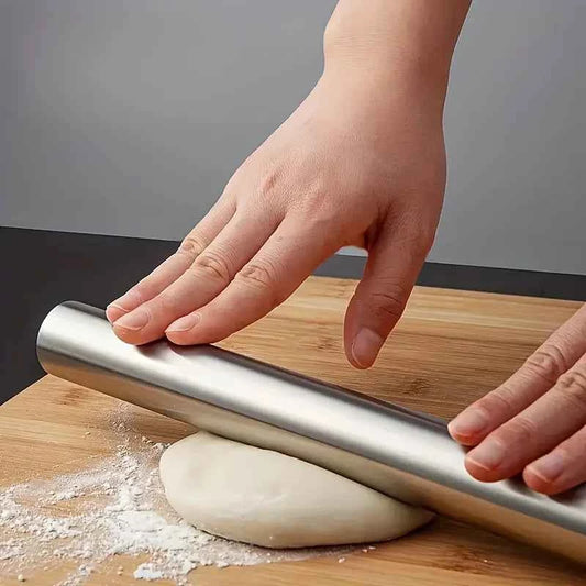 Stainless Steel Rolling Pin for Baking, Hollow Lightweight Dough Roller for Cookies Pie Dumpling Pizza, 3 Sizes
