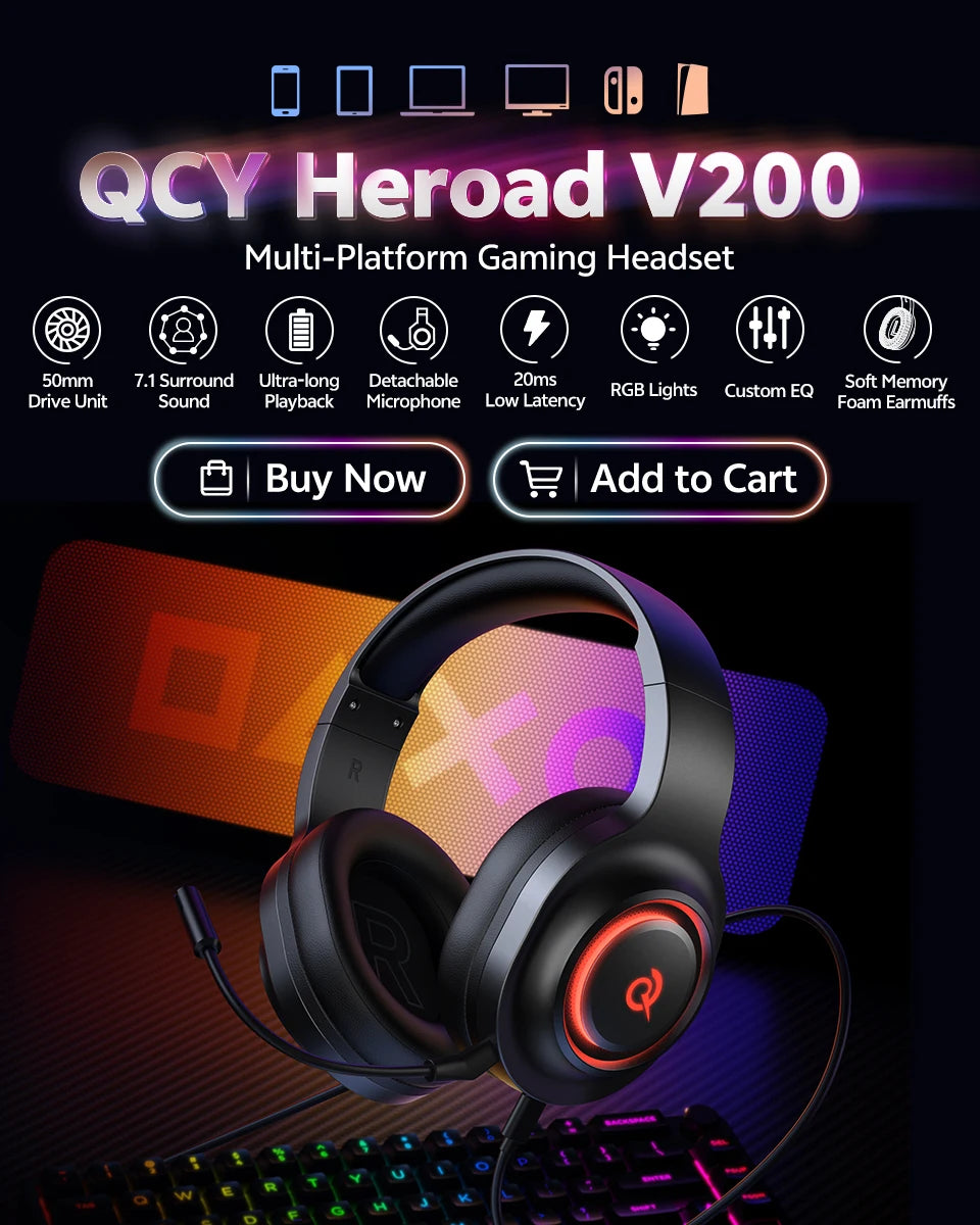 QCY Heroad V200 Gaming Headset