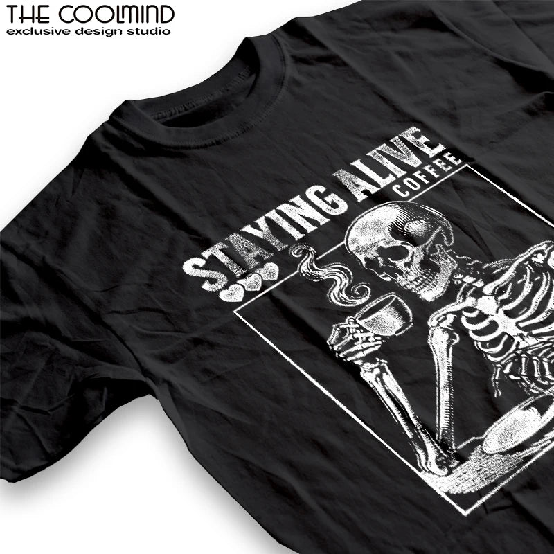 COOLMIND U0020 Skull Graphic Cotton Tee