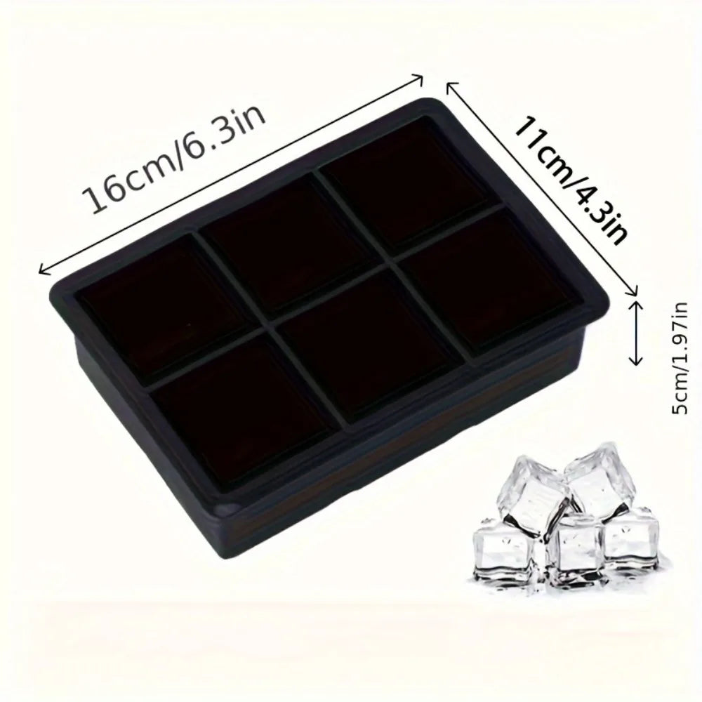 6-Cell Large Silicone Ice Cube Tray