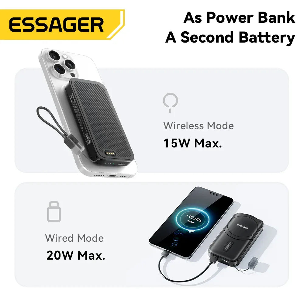 【NEW】Essager 3-in-1 Magnetic 65W GaN Charger and Wireless Power Bank - ShopHub