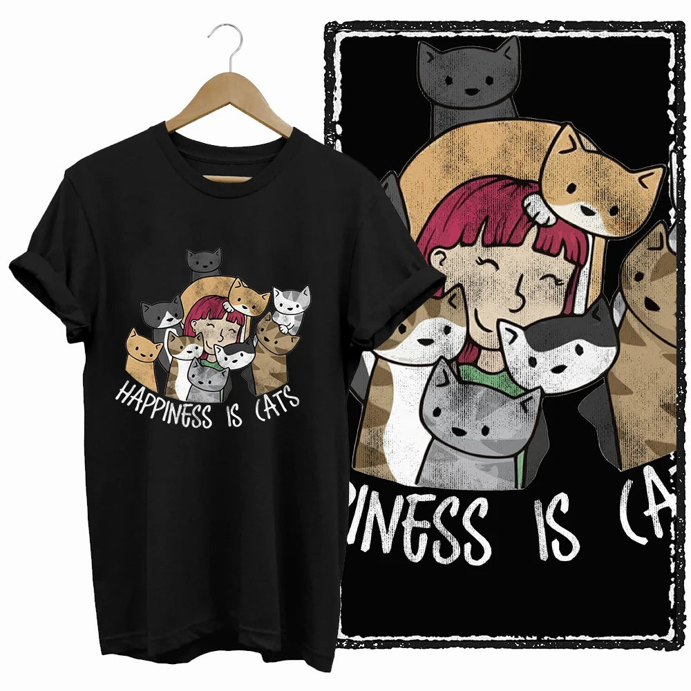 COOLMIND Black Cat Graphic T-Shirt | Women's 50-Design