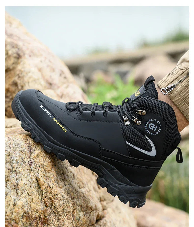 Men's Work Safety Boots Featuring Steel Toe Protection, Anti-Puncture Design - ShopHub