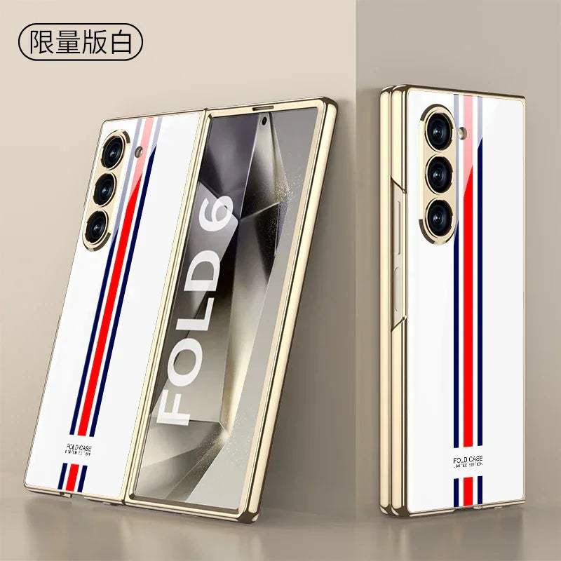 GKK Painted Tempered Glass Case for Samsung Galaxy Z Fold 6 & Galaxy Z Fold 5 Case - ShopHub