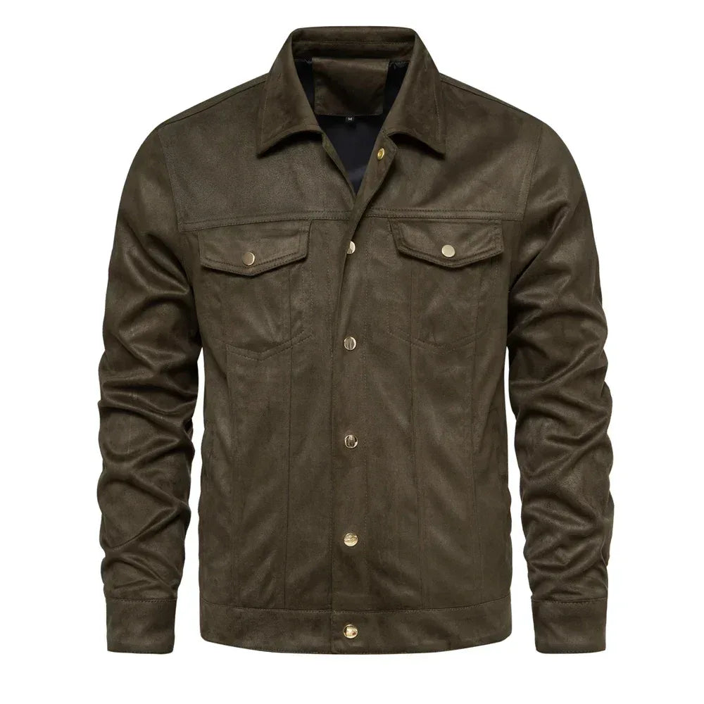 AIOPESON Autumn Winter Suede Leather Jackets - ShopHub
