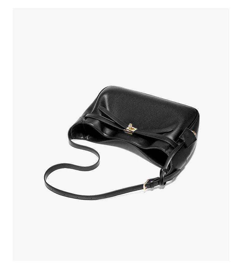 FOXER Women's Shoulder Bag Soft Artificial Leather Underarm Bag Large Capacity Lady Handbag Simple Daily Tote Bag Purse