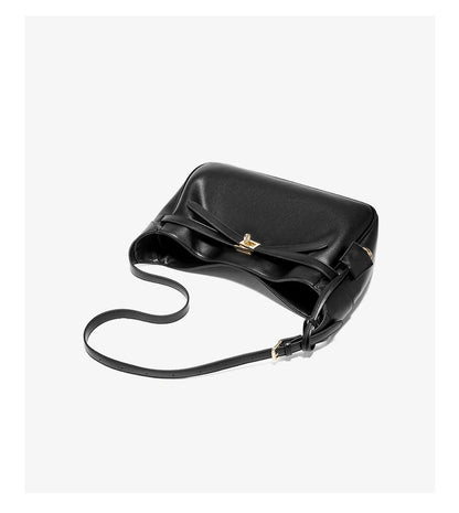 FOXER Women's Shoulder Bag Soft Artificial Leather Underarm Bag Large Capacity Lady Handbag Simple Daily Tote Bag Purse