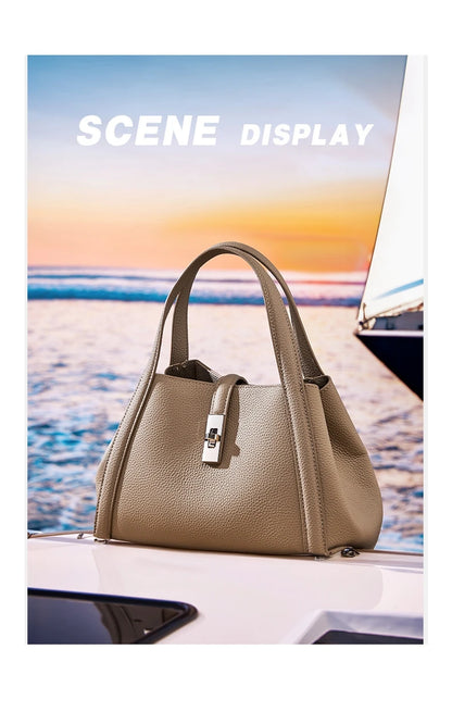 FOXER Brand Genuine Leather Women's Handbag 2026 Fashion Female Bucket Bag Luxury Design Shoulder Bag Versatile Crossbody Purse
