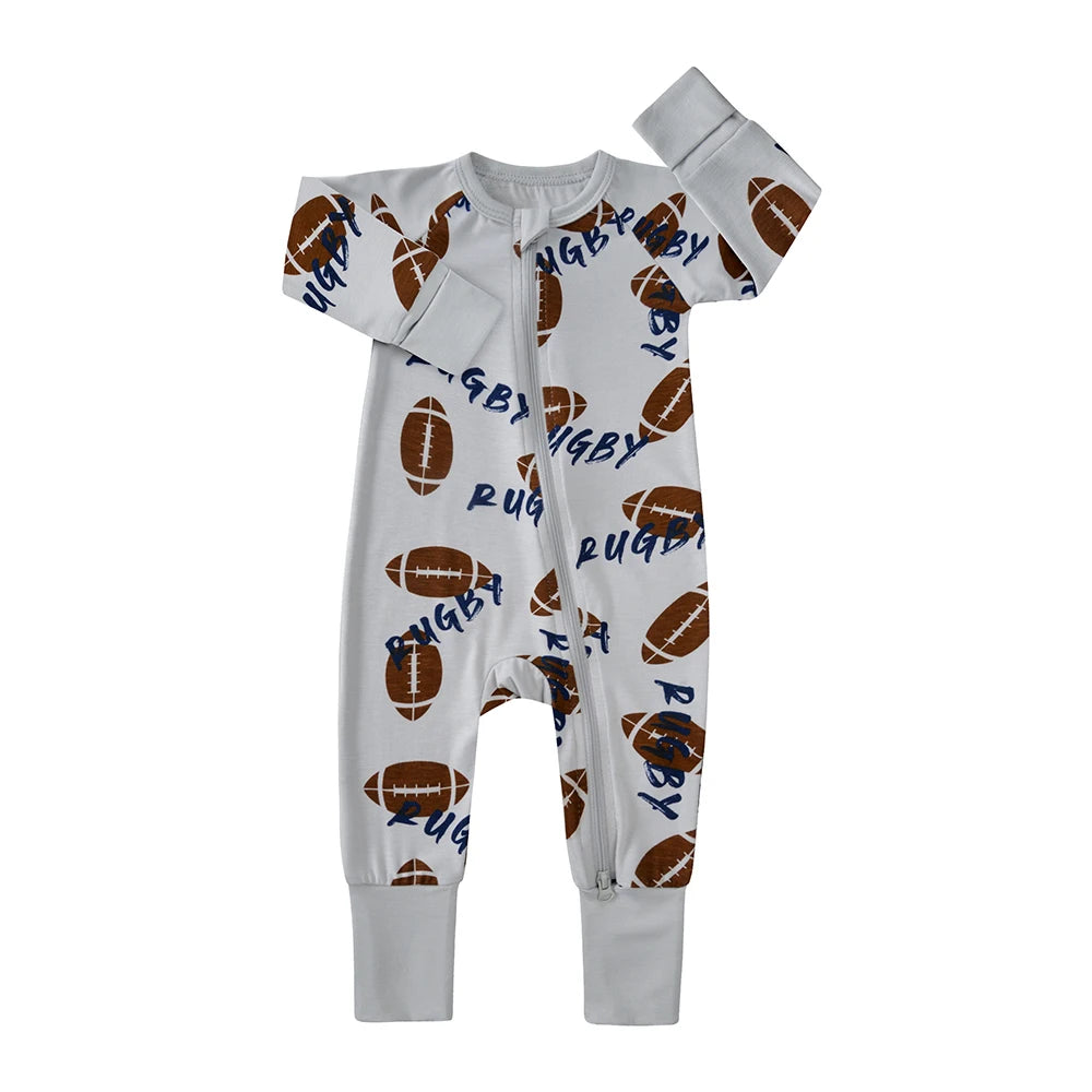 Kids Tales Dreamscape Bamboo-Blend Printed Zip Romper