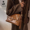 Retro Women's Shoulder Bag 2026 New Simple Large Tote Bag Split Leather + PU Female Soild Crossbody Bag Purse