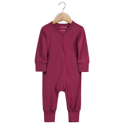 Kids Tales Quiet Days Bamboo-Blend Zip Baby Romper