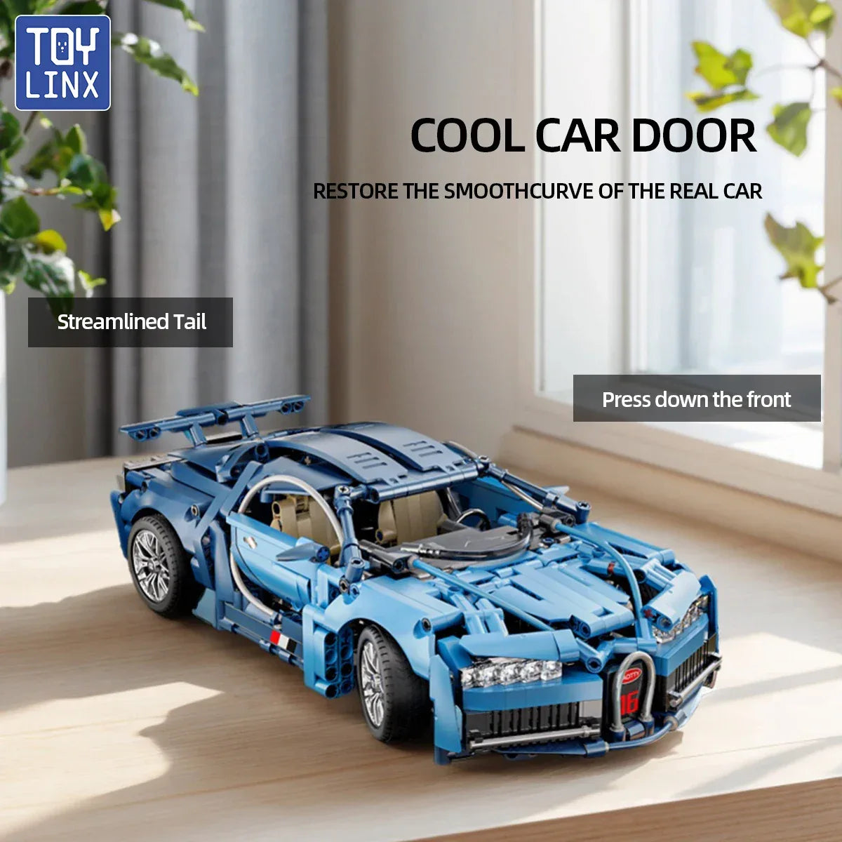 TOYLINX 1:14 Blue Bugatti Car Building Set! - ShopHub