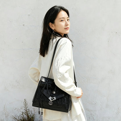FOXER Vintage Wrinkle Genuine Leather Tote Bag