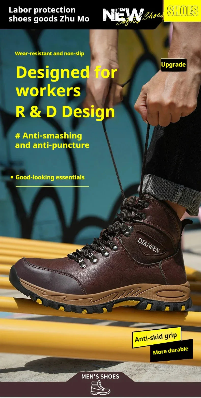 Men's Work Steel Toe Safety Boots - ShopHub