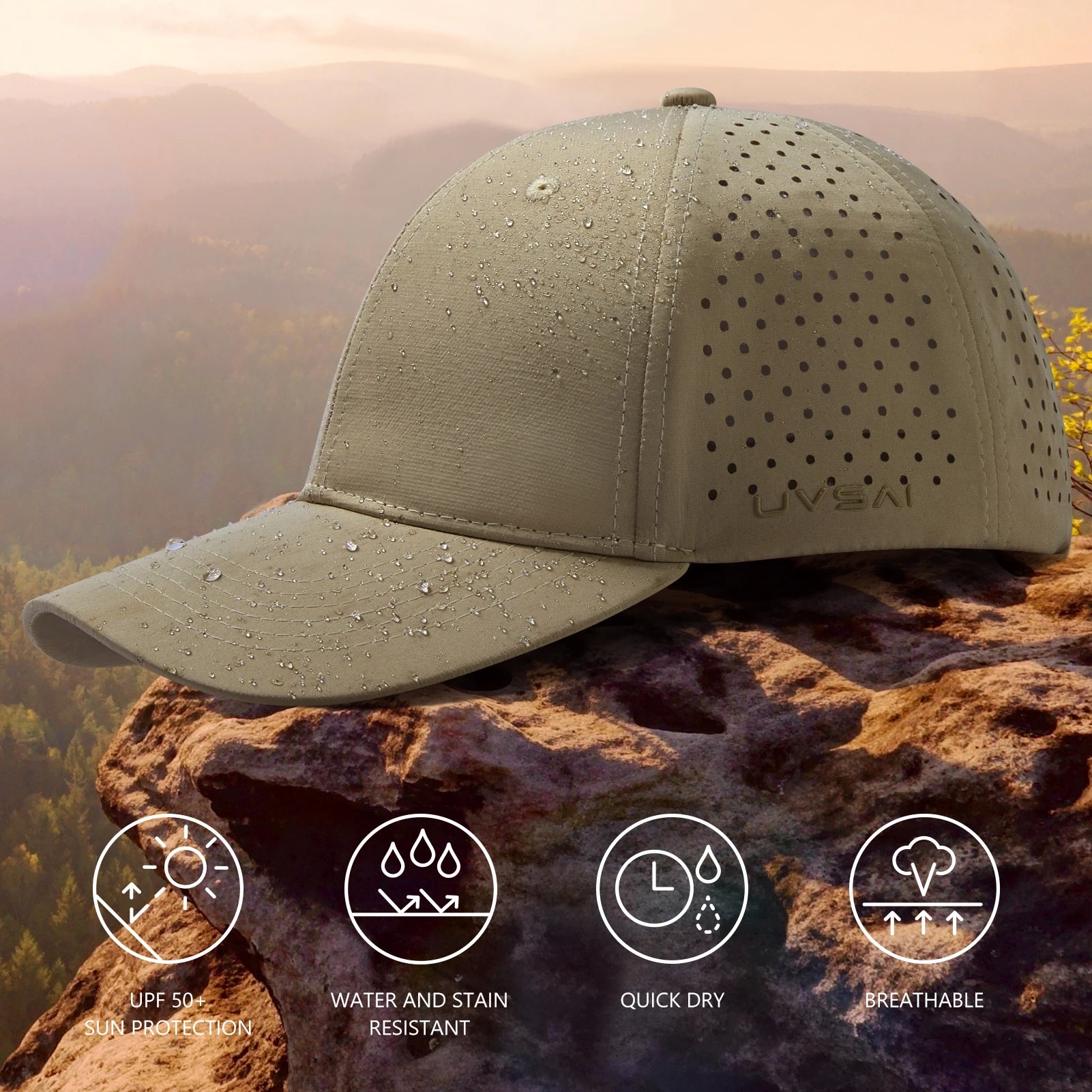 UPF 50+ Performance Water Resistant Baseball Cap