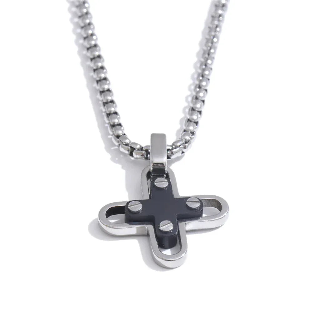 Stainless Steel Creative Cross Pendant Necklace - ShopHub