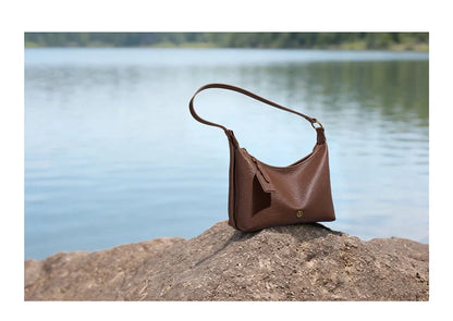 FOXER Genuine Leather Hobo Bag Lady Vintage Commuter Shoulder Bag Large Capacity Soft Leather Women Underarm Bag For Daily
