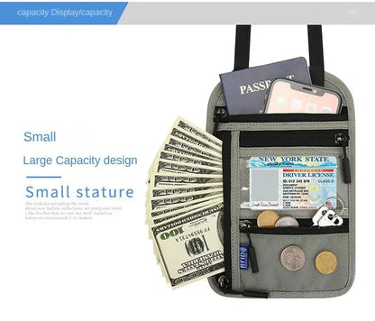 RFID Passport Holder Travel Anti-Theft Neck Pouch