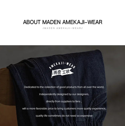 Maden Vintage Men's Solid 10oz Jogger Denim Jeans
