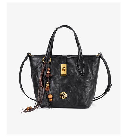 FOXER Vintage Wrinkle Leather Tote Bag