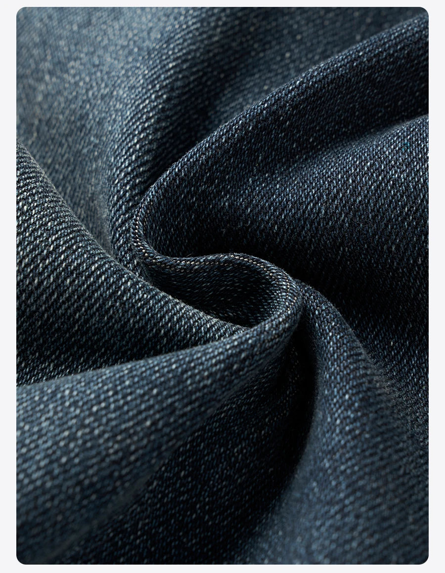 SIMWOOD 2026 Spring New 15oz Warm Micro Fleece Lining Jeans Men Loose Straight Plus Size Denim Trousers