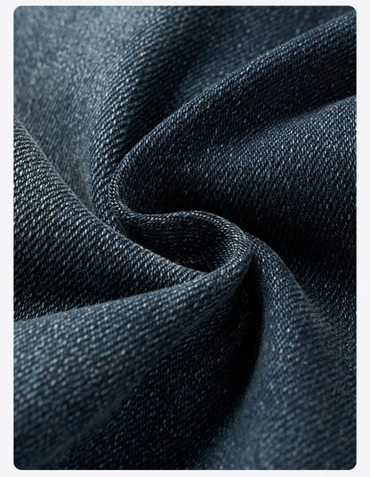 SIMWOOD 2026 Spring New 15oz Warm Micro Fleece Lining Jeans Men Loose Straight Plus Size Denim Trousers