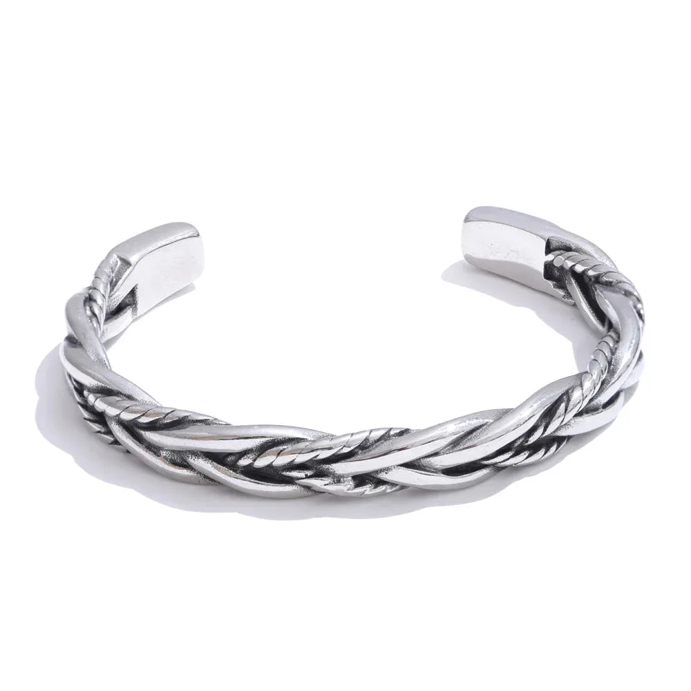 65mm Vintage Stainless Steel Cuff Bracelet - ShopHub