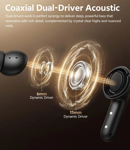 QCY MeloBuds N60 Wireless Earphone - Bluetooth 6.0, Bass Boost, Hi-Res Audio, Hybrid ANC, 45Hrs Playback - ShopHub