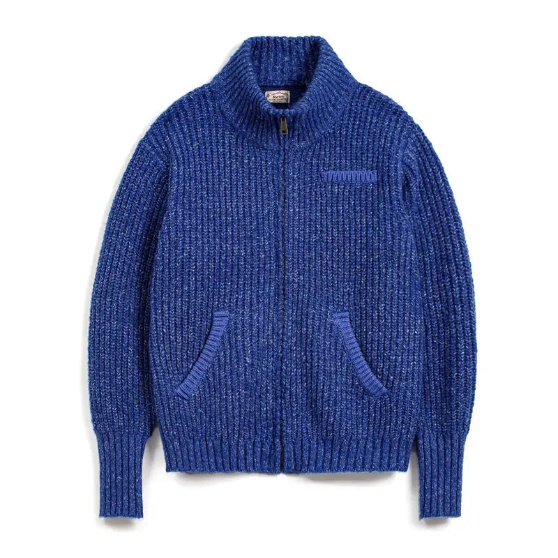 MADEN Heavyweight Mock-Neck Zip Cardigan