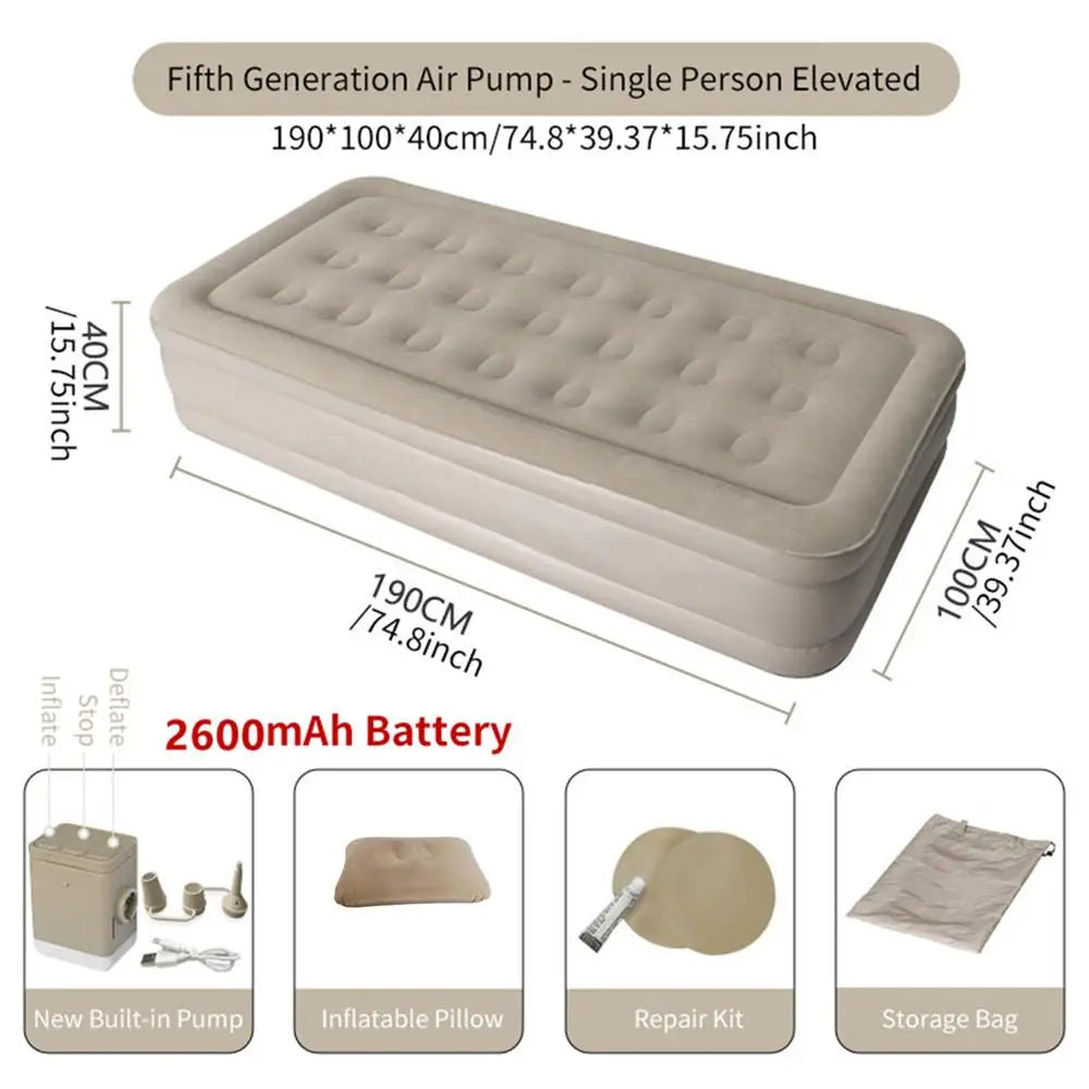 AZULBLANCO PVC Flocked Inflatable Mattress