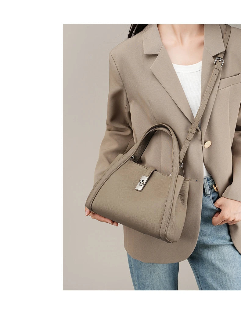 FOXER Brand Genuine Leather Women's Handbag 2026 Fashion Female Bucket Bag Luxury Design Shoulder Bag Versatile Crossbody Purse