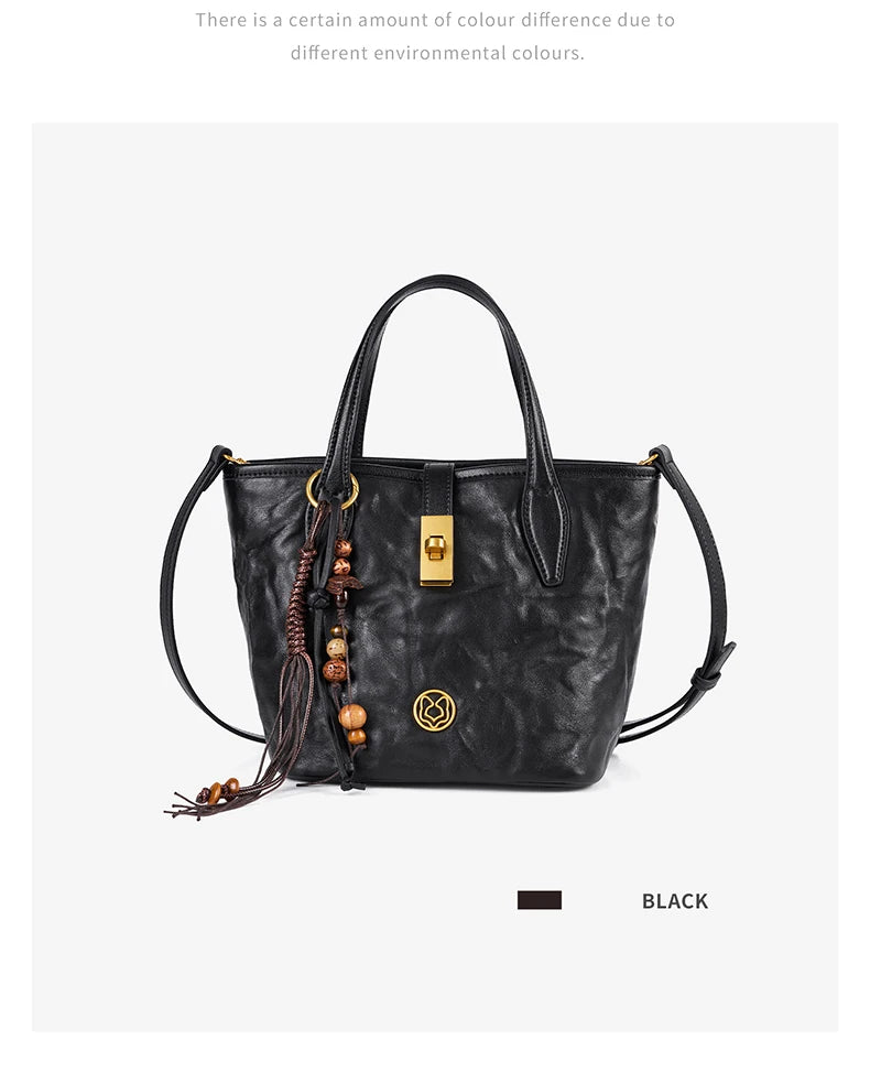 FOXER Vintage Wrinkle Leather Tote Bag