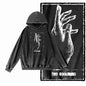 COOLMIND Acid-Washed Black Graphic Hoodie